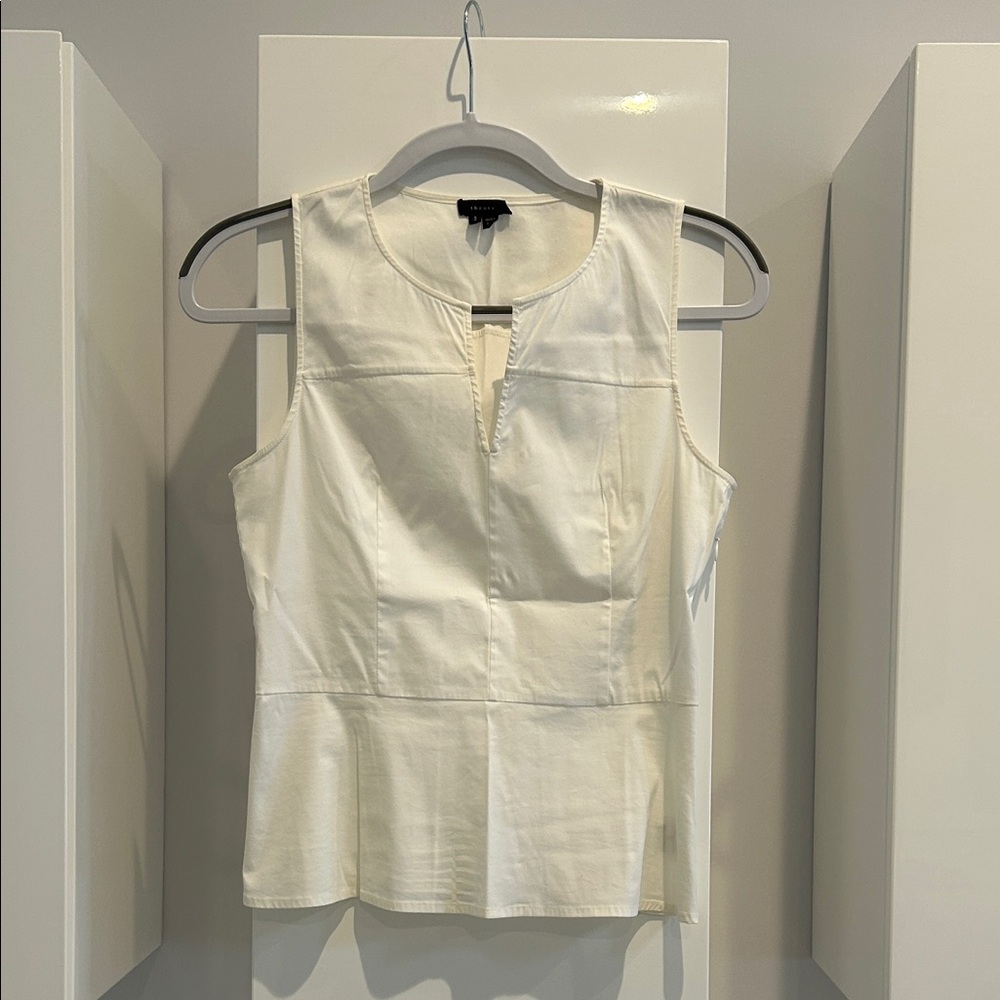 Theory Cream Sleeveless Blouse